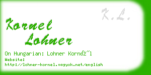 kornel lohner business card